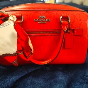 Coach Red Handbag Rowan Satchel